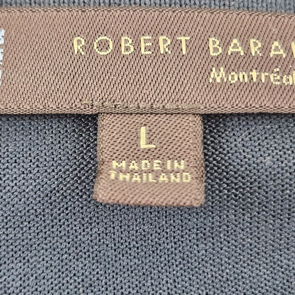 Robert Barakett Polo Shirt Mens Large Montreal Blue Pima Cotton Long Sleeve - Picture 3 of 8